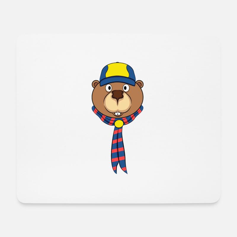 Biber als Pfadfinder - Mousepad (Querformat) - Weiß