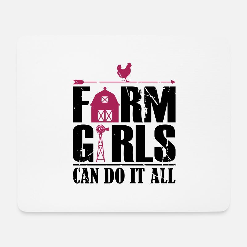 Farm Girls can do it all - Mousepad (Querformat) - Weiß