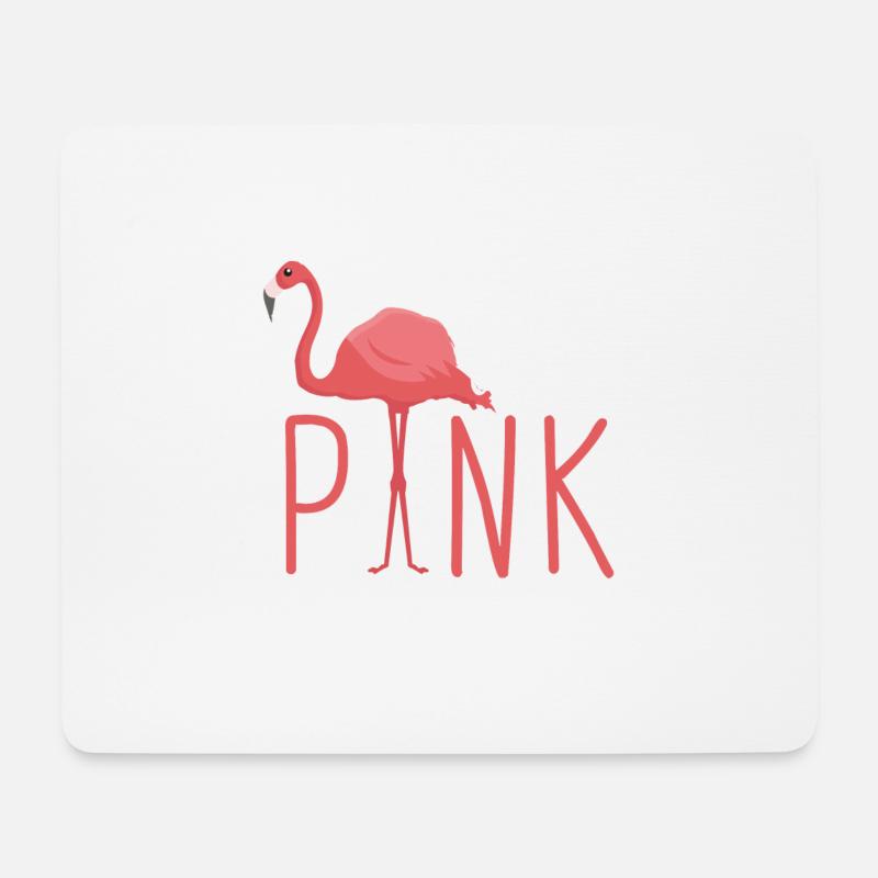 Flamingo - Pretty in Pink - Mousepad (Querformat) - Weiß