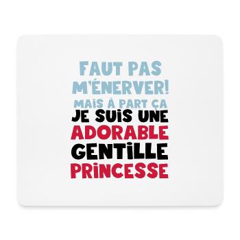 une adorable gentille princesse - Tapis de souris (format paysage) - blanc - Devant