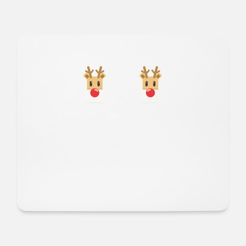 Lustiges Rentier - Mousepad (Querformat) - Weiß