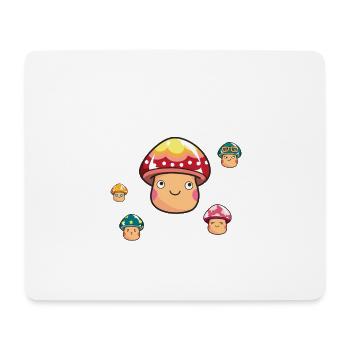 happy mushroom Pilze Trance Halluzin Trip tekno - Mousepad (Querformat) - Weiß - Vorne