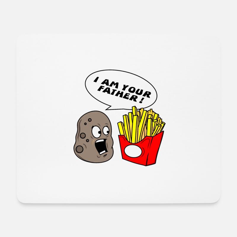 Star Kartoffel Pommes Frites Wars Vater Geschenk - Mousepad (Querformat) - Weiß