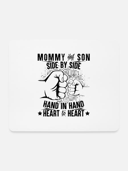 Mommy and son heart to heart - Mousepad (Querformat) - Weiß