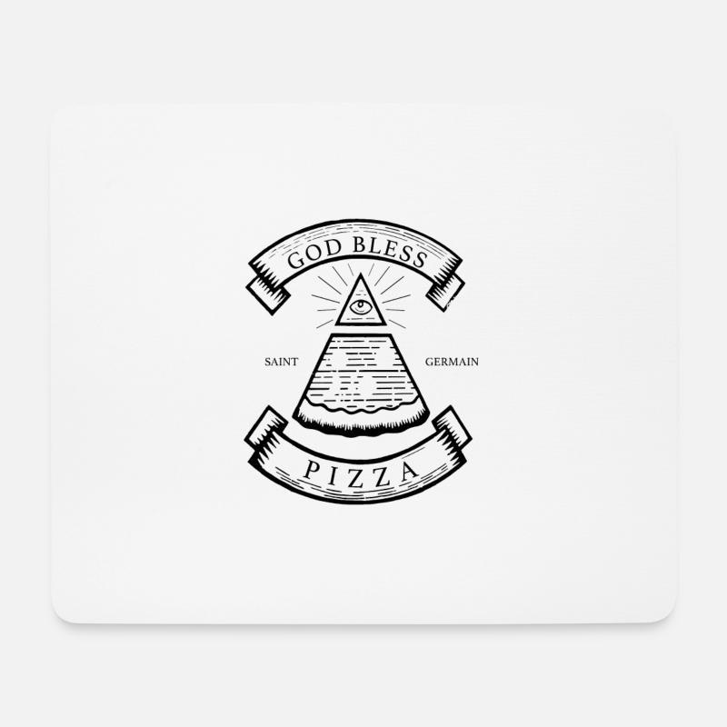 God bless pizza - Mousepad (Querformat) - Weiß