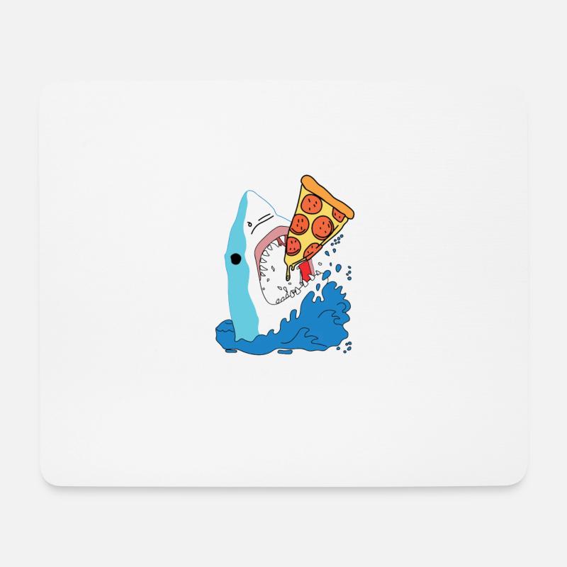 Pizza Shark Graphic - Mousepad (Querformat) - Weiß