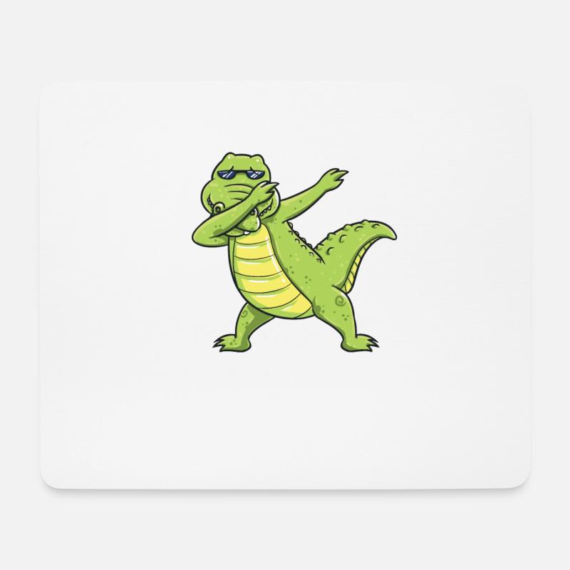 Dabbing Dab Tanz Krokodil Geschenk Geburtstag Kind - Mousepad (Querformat) - Weiß