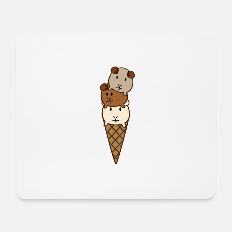 Meerschweinchen - Mousepad (Querformat) - Weiß