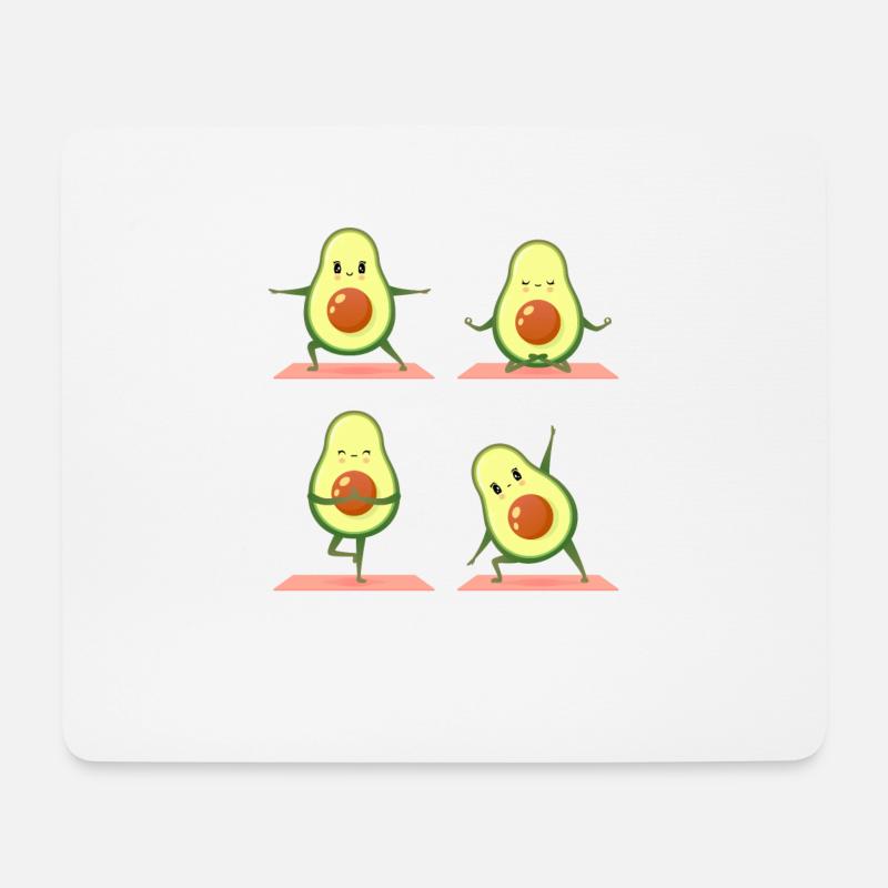 Avocado Yoga - Mousepad (Querformat) - Weiß