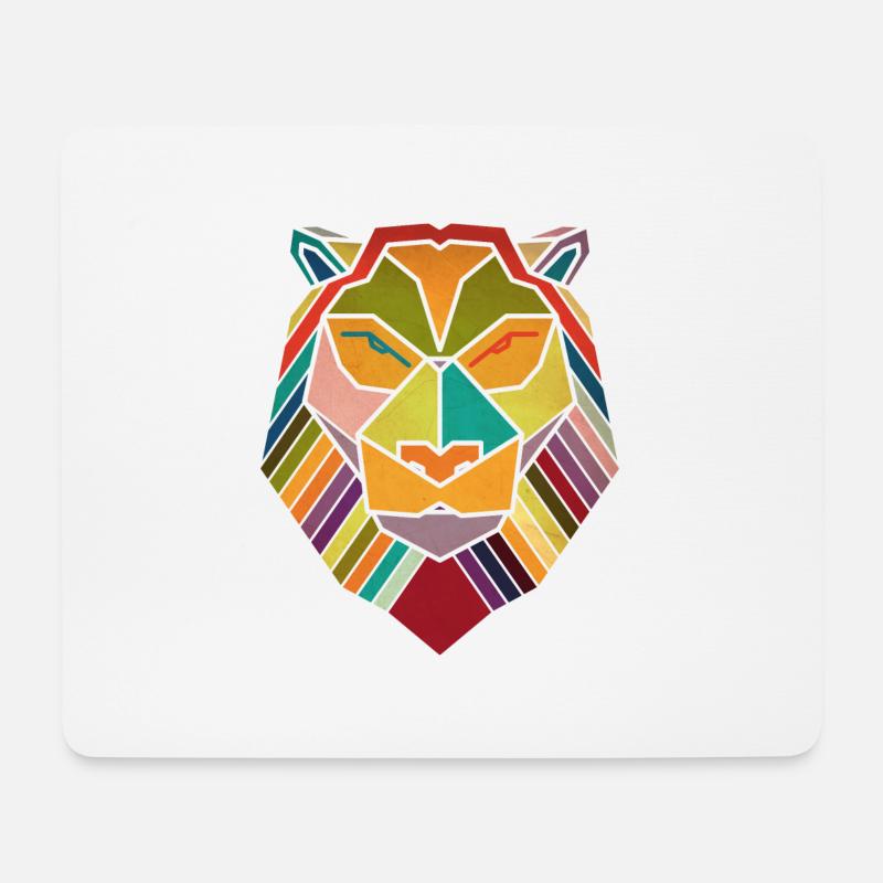 Löwe - Mousepad (Querformat) - Weiß