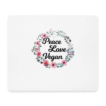 Peace Love Vegan - Mouse Pad (horizontal) - white - Front