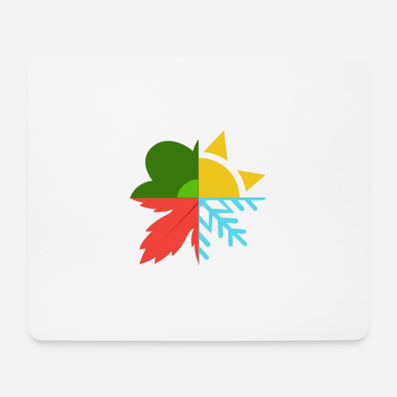 Vier Jahreszeiten Wetter Natur - Mousepad (Querformat) - Weiß