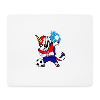 Kroatien Fußball Einhorn Dab WM Geschenk - Mousepad (Querformat) - Weiß - Vorne