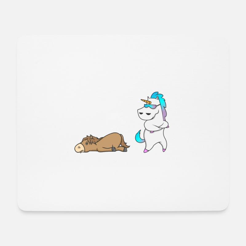 Einhorn Pferd Deine Tante Meine Tante Geschenk DE - Mousepad (Querformat) - Weiß