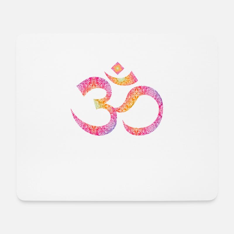 OM Mandala - Mousepad (Querformat) - Weiß