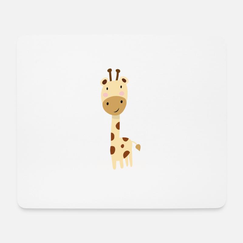 Baby Giraffe - süßes Motiv mit rosa Wangen - Mousepad (Querformat) - Weiß