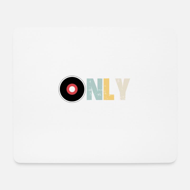 Vinyl Only - Mousepad (Querformat) - Weiß