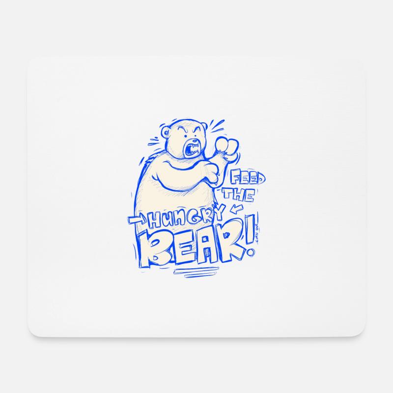 Füttere den hungrigen Bären! - Mousepad (Querformat) - Weiß