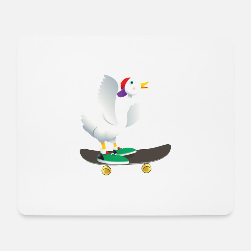 Skater duck - Mouse Pad (horizontal) - white