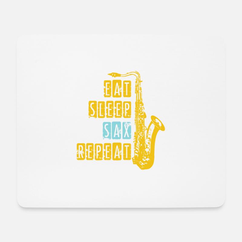 Saxophon - Mousepad (Querformat) - Weiß