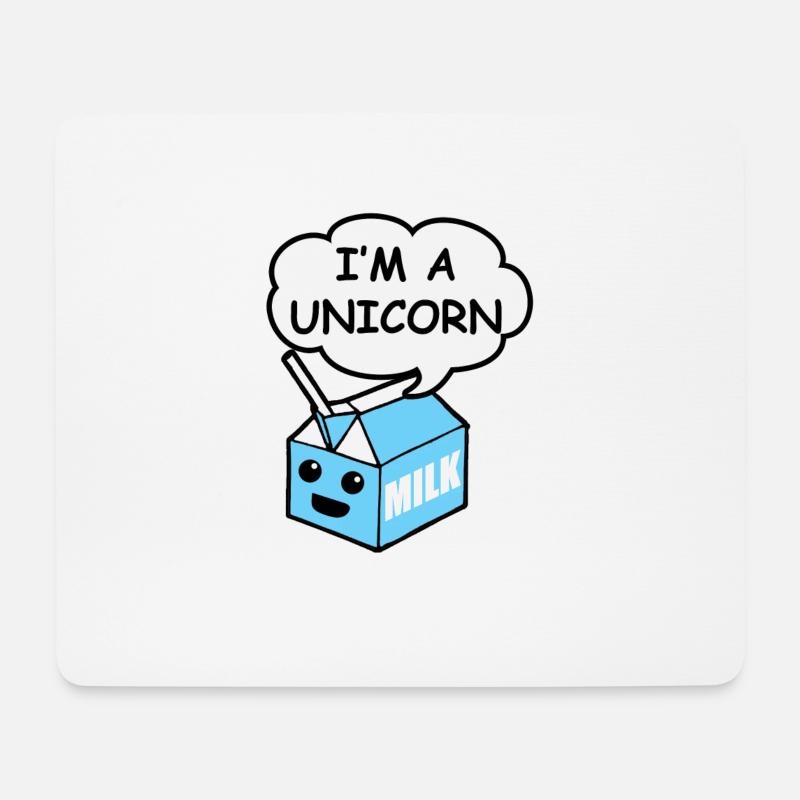 Milch Einhorn Unicorn Lustig Süss Kind - Mousepad (Querformat) - Weiß