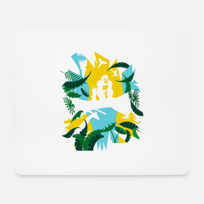 Dschungel Gorilla - Mousepad (Querformat) - Weiß
