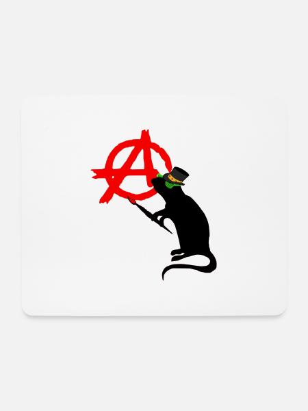 punk rock rat - Mousepad (Querformat) - Weiß