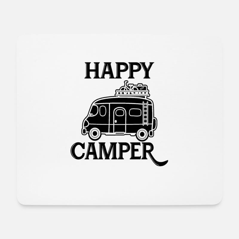 Happy Camper - Mousepad (Querformat) - Weiß