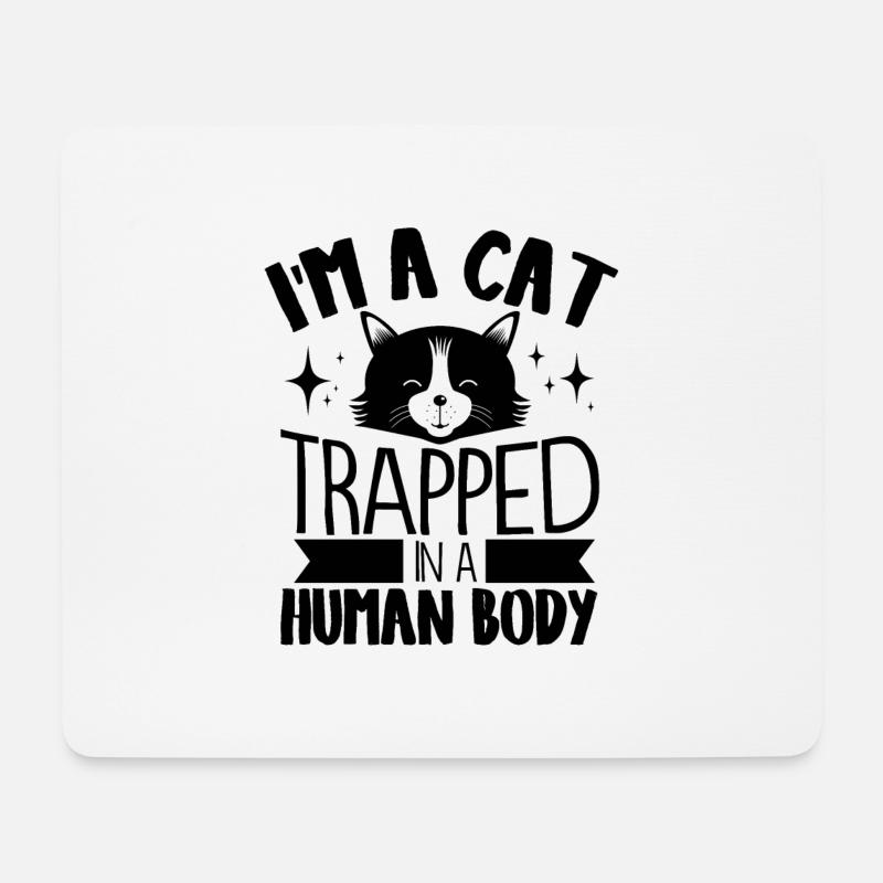 Katze - Mousepad (Querformat) - Weiß