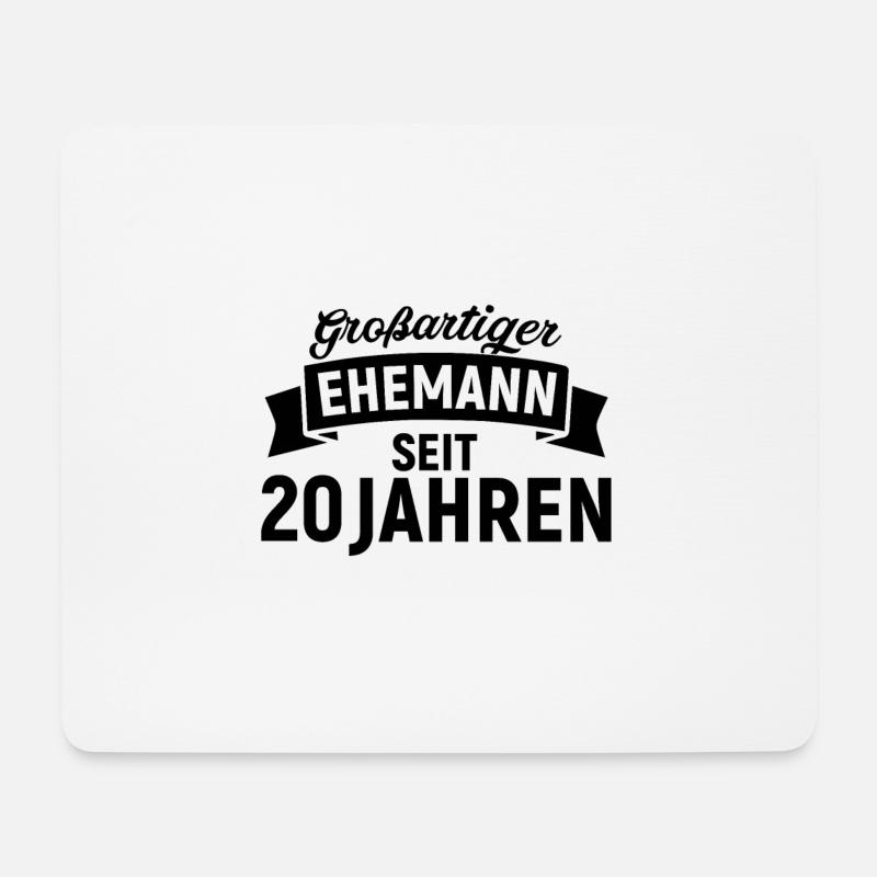 20. Hochzeitstag - Mousepad (Querformat) - Weiß