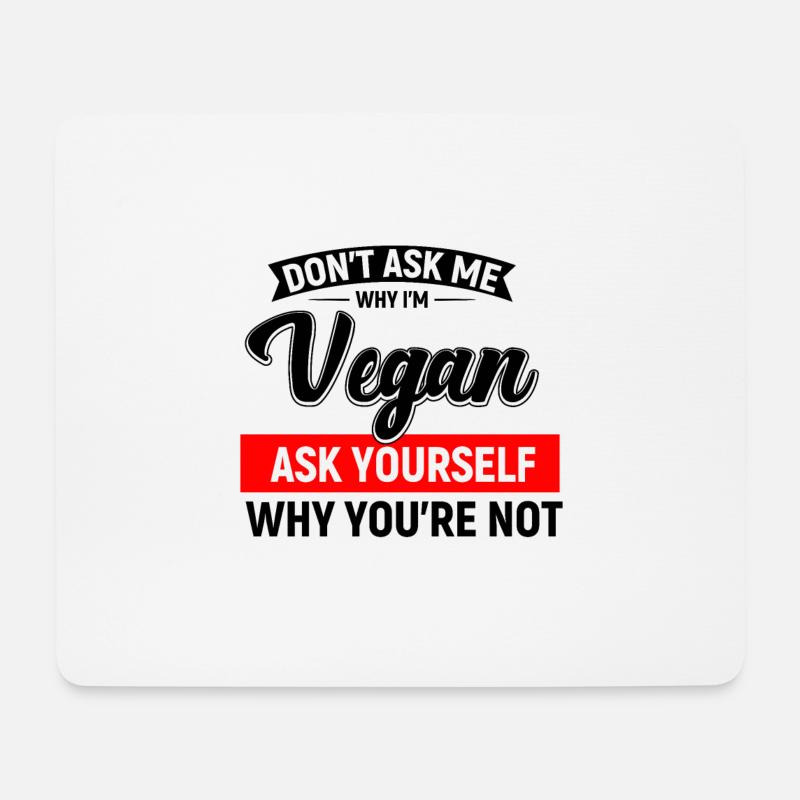 vegan - Mousepad (Querformat) - Weiß