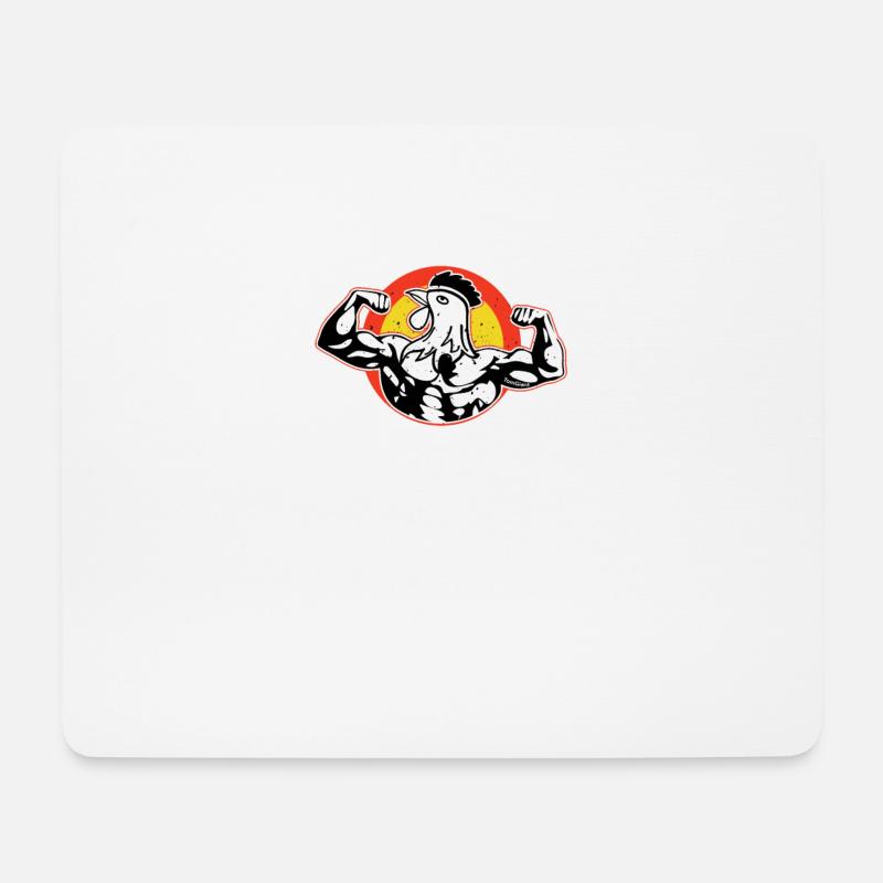 Tough Rooster - Mousepad (Querformat) - Weiß