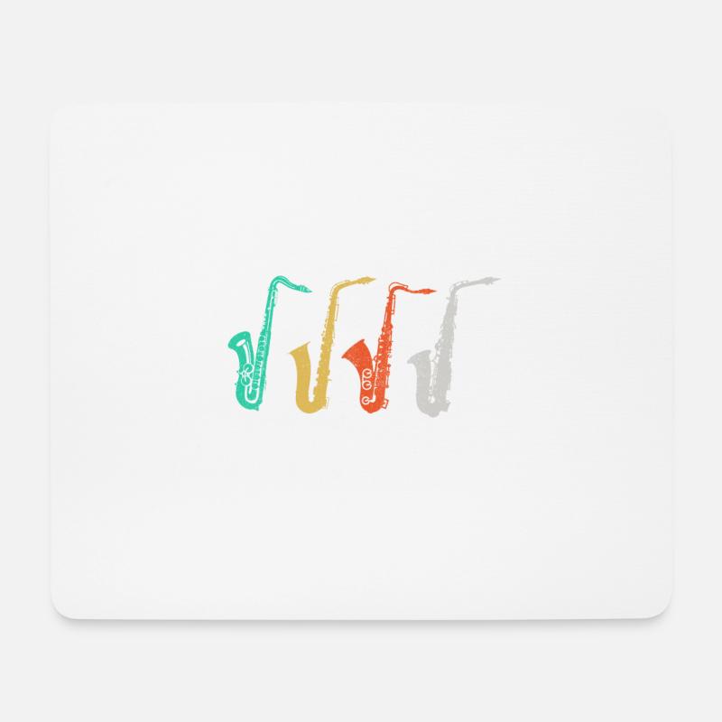 Saxophon - Mousepad (Querformat) - Weiß