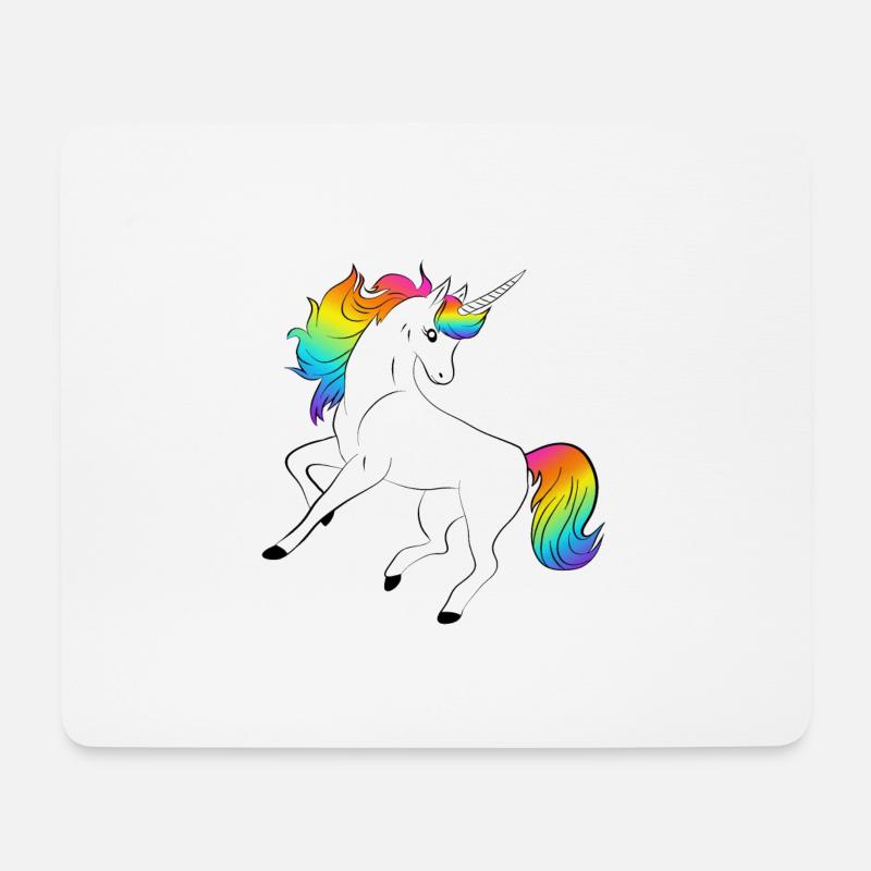 Einhorn - Mousepad (Querformat) - Weiß