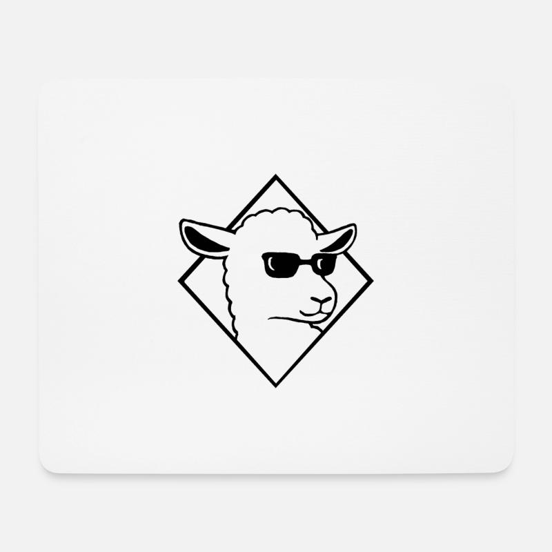 Cooles Schaf mit Sonnenbrille Mäh Wolle - Mousepad (Querformat) - Weiß