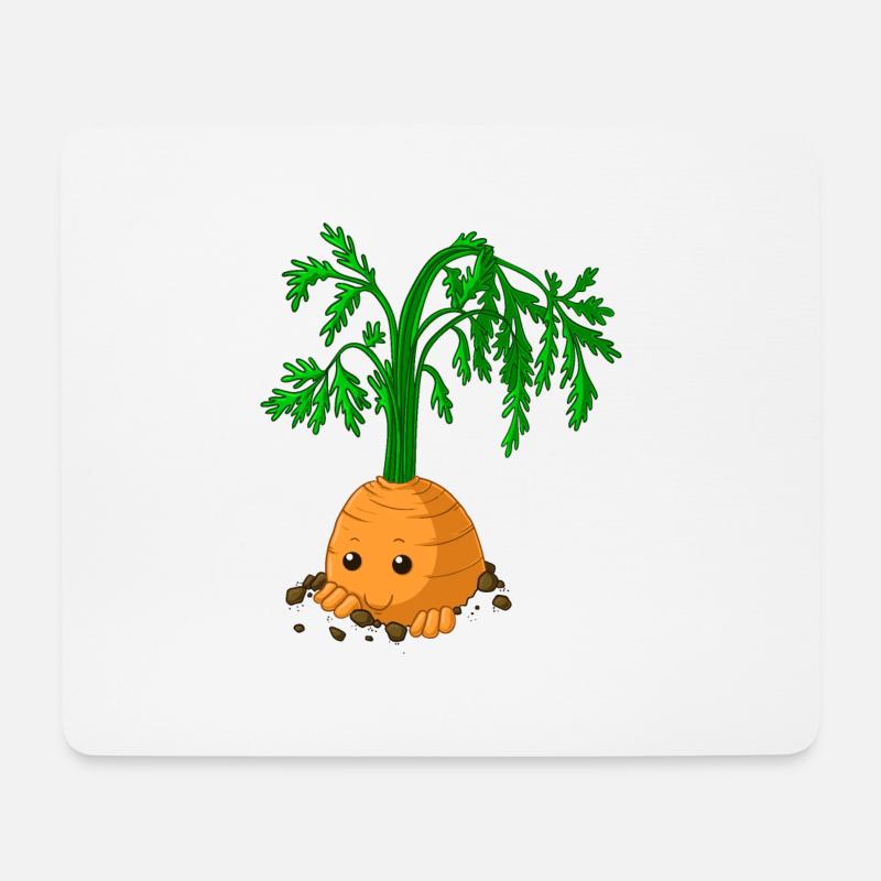 Schüchterne Comic Karotte - Mousepad (Querformat) - Weiß