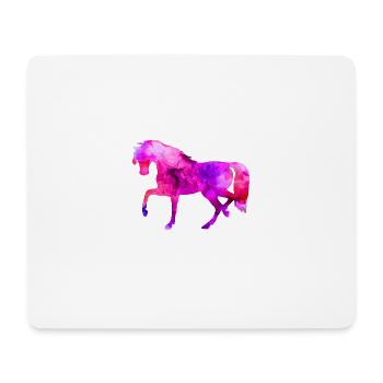 Cheval animaux drôles aquarelle bleu-rose t-shirt Kin - Tapis de souris (format paysage) - blanc - Devant