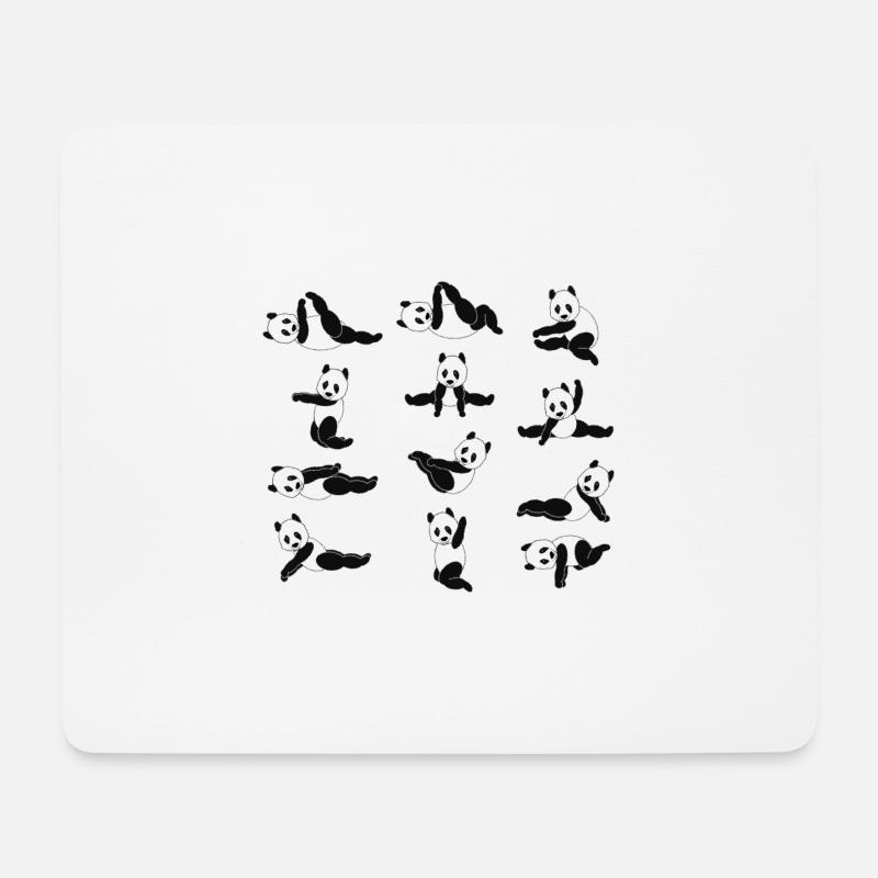 Pandas doing yoga - Mouse Pad (horizontal) - white
