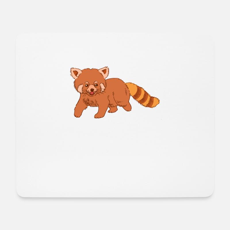 Ours de chat doux Panda rouge Panda rouge - Tapis de souris (format paysage) - blanc