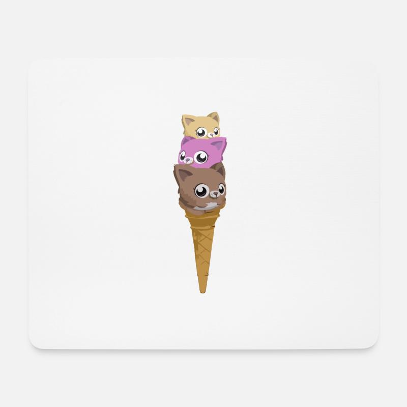 Katzen Eis - Mousepad (Querformat) - Weiß
