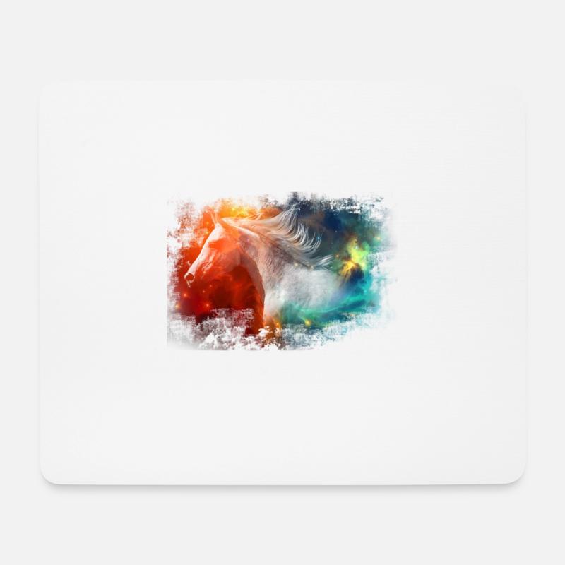 Pferd - Mousepad (Querformat) - Weiß