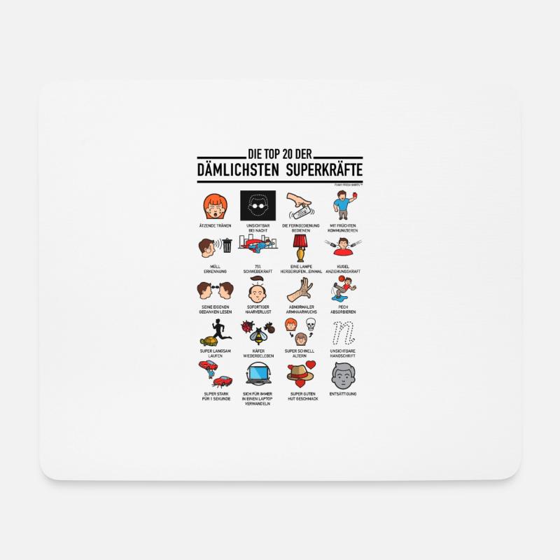 Top 20 dämlichster Superkräfte Geschenk - Mousepad (Querformat) - Weiß