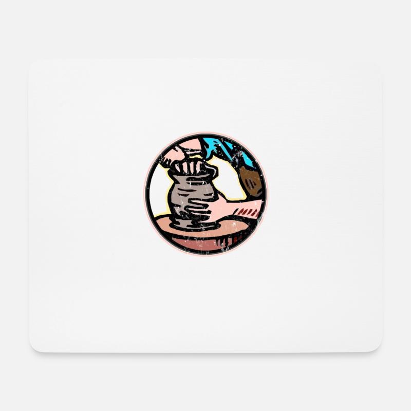 Lustig, Spruch, Geschenk, witzige Sprüche, Töpfern - Mousepad (Querformat) - Weiß