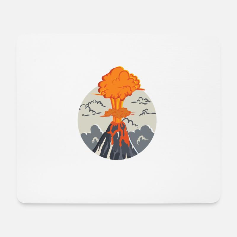 Volcan en éruption - Tapis de souris (format paysage) - blanc