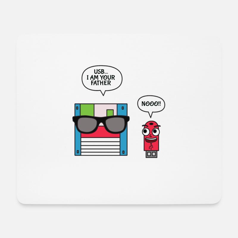 USB-Diskette Ich bin dein Vater T-Shirt, Geek - Mousepad (Querformat) - Weiß