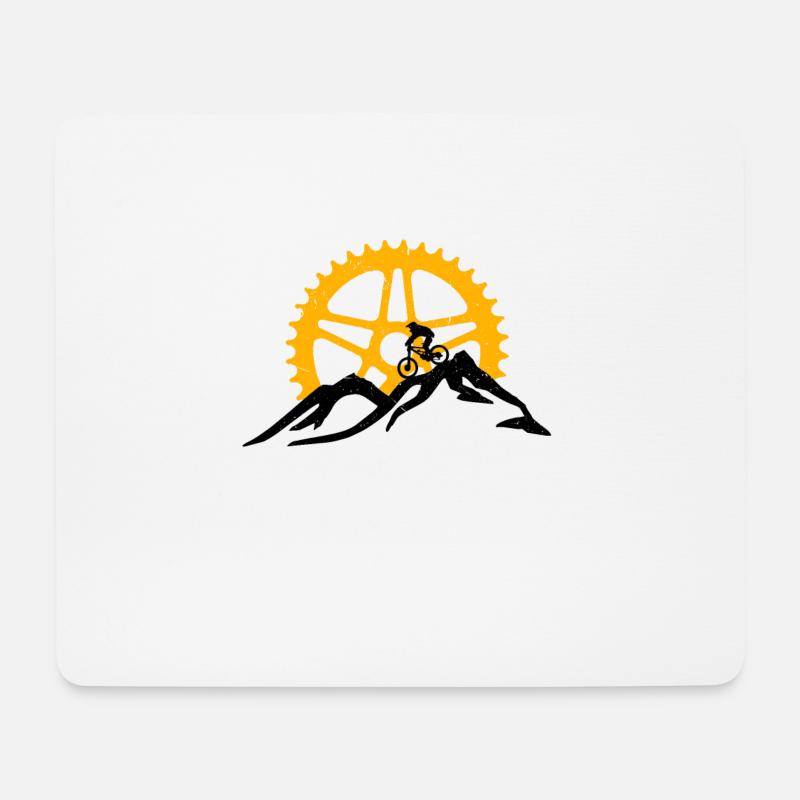 Mountainbike - MTB Mountainbiker Geschenk - Mousepad (Querformat) - Weiß