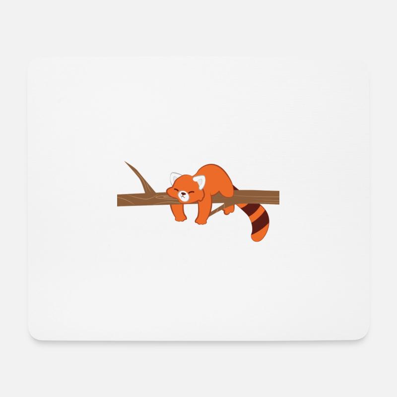 Roter Panda - Katzenbär - Faul - Nichtsnutz - Mousepad (Querformat) - Weiß
