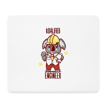 Ingénieur koalifié - Koala Animal Pun - Tapis de souris (format paysage) - blanc - Devant