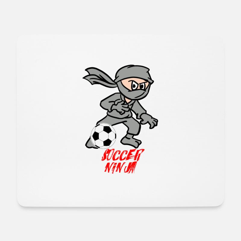 Fußball Ninja - Mousepad (Querformat) - Weiß