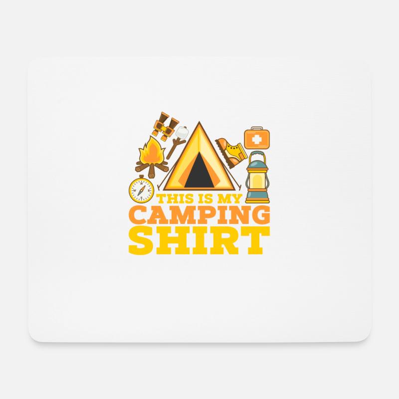 Shirt Camping Camper Zelten Geschenk - Mousepad (Querformat) - Weiß